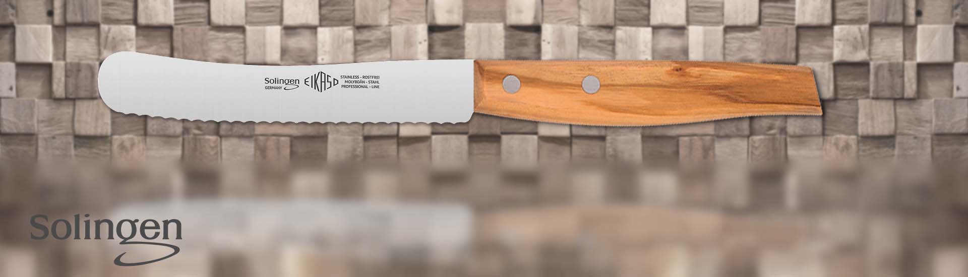 Original Eikaso Solingen Buckelsmesser mit Welle, Holz 11cm
