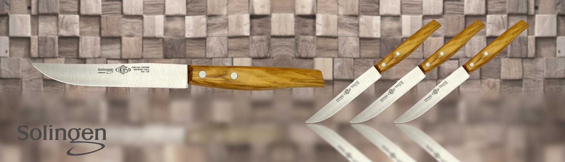 Original Eikaso Solingen Steakmesser mit Holzgriff 11cm