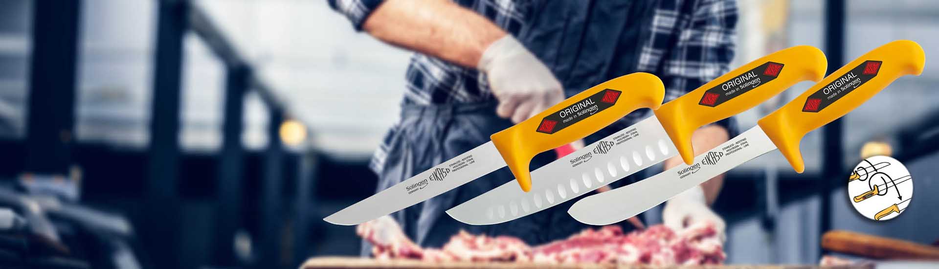 Eikaso Meat Knives and Butcher Knives with 'Profitect' Safety Handle - Quality for Professional Demands